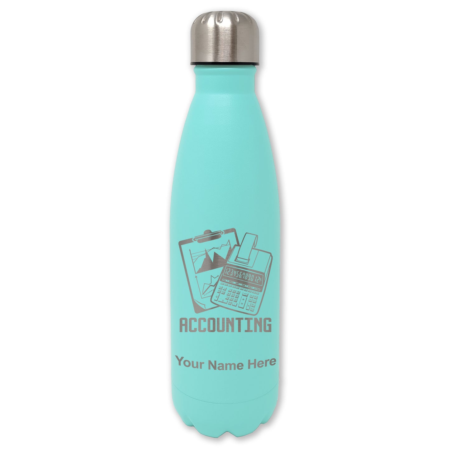 LaserGram Double Wall Water Bottle, Accounting, Personalized Engraving Included