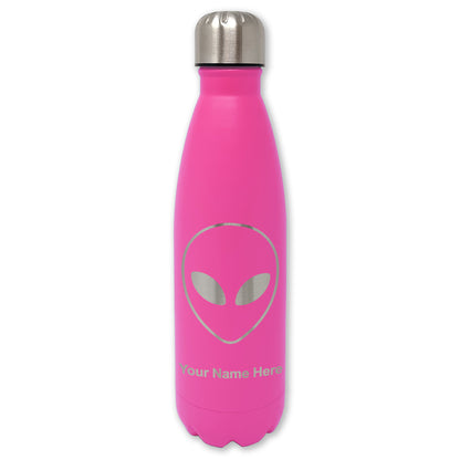 LaserGram Double Wall Water Bottle, Alien Head, Personalized Engraving Included