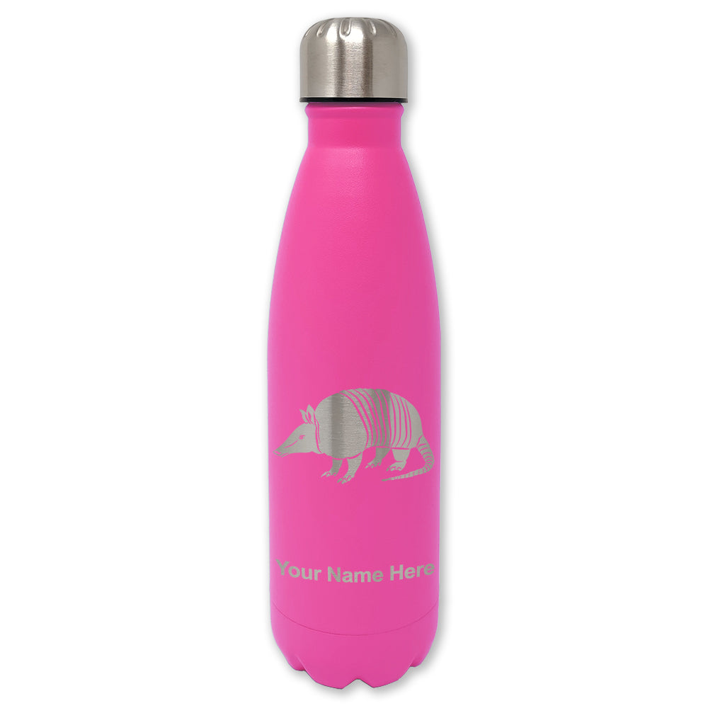 LaserGram Double Wall Water Bottle, Armadillo, Personalized Engraving Included