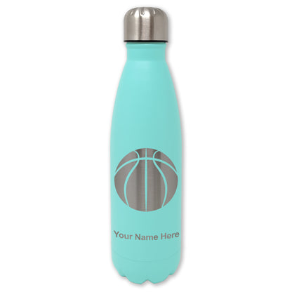 LaserGram Double Wall Water Bottle, Basketball Ball, Personalized Engraving Included