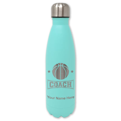 LaserGram Double Wall Water Bottle, Basketball Coach, Personalized Engraving Included
