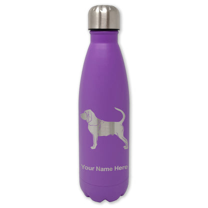 LaserGram Double Wall Water Bottle, Bloodhound Dog, Personalized Engraving Included