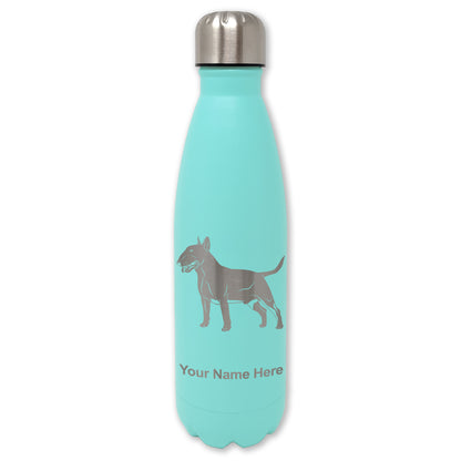 LaserGram Double Wall Water Bottle, Bull Terrier Dog, Personalized Engraving Included