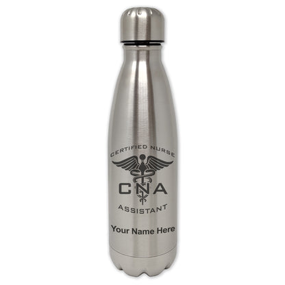 LaserGram Double Wall Water Bottle, CNA Certified Nurse Assistant, Personalized Engraving Included
