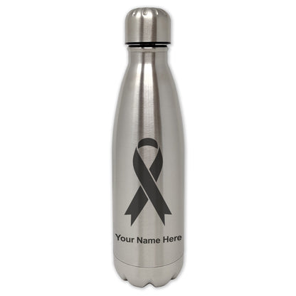 LaserGram Double Wall Water Bottle, Cancer Awareness Ribbon, Personalized Engraving Included