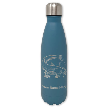 LaserGram Double Wall Water Bottle, Catfish, Personalized Engraving Included