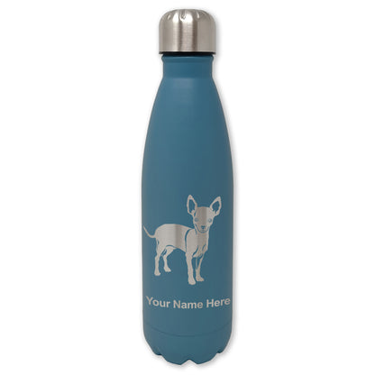 LaserGram Double Wall Water Bottle, Chihuahua Dog, Personalized Engraving Included