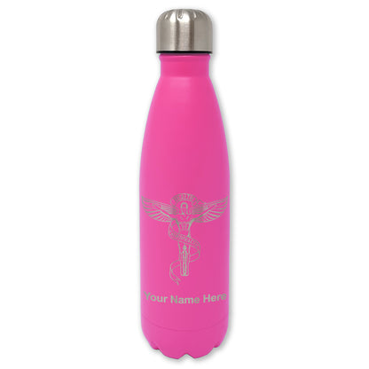 LaserGram Double Wall Water Bottle, Chiropractic Symbol, Personalized Engraving Included