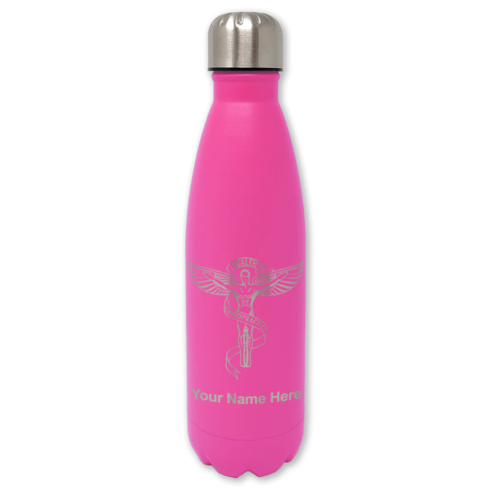 LaserGram Double Wall Water Bottle, Chiropractic Symbol, Personalized Engraving Included