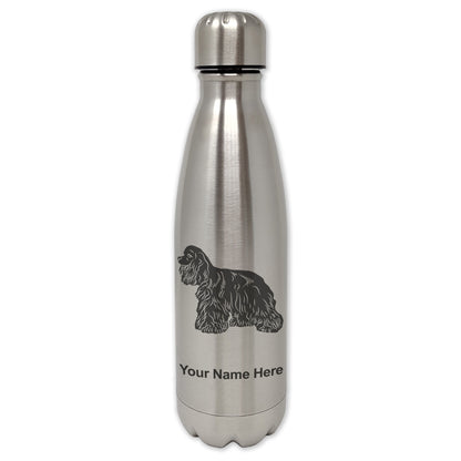 LaserGram Double Wall Water Bottle, Cocker Spaniel Dog, Personalized Engraving Included