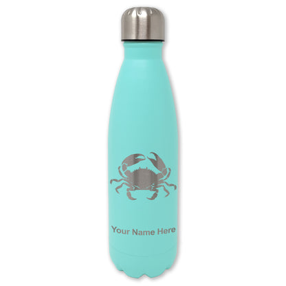 LaserGram Double Wall Water Bottle, Crab, Personalized Engraving Included