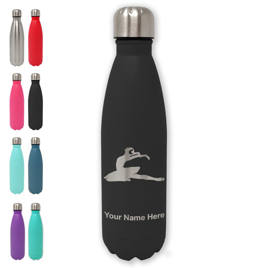 LaserGram Double Wall Water Bottle, Dancer, Personalized Engraving Included