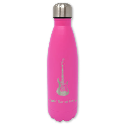 LaserGram Double Wall Water Bottle, Electric Guitar, Personalized Engraving Included