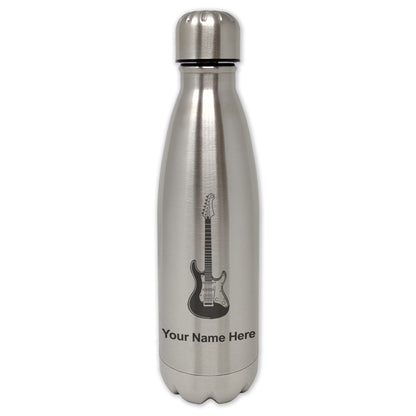LaserGram Double Wall Water Bottle, Electric Guitar, Personalized Engraving Included