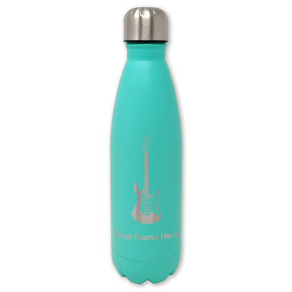 LaserGram Double Wall Water Bottle, Electric Guitar, Personalized Engraving Included