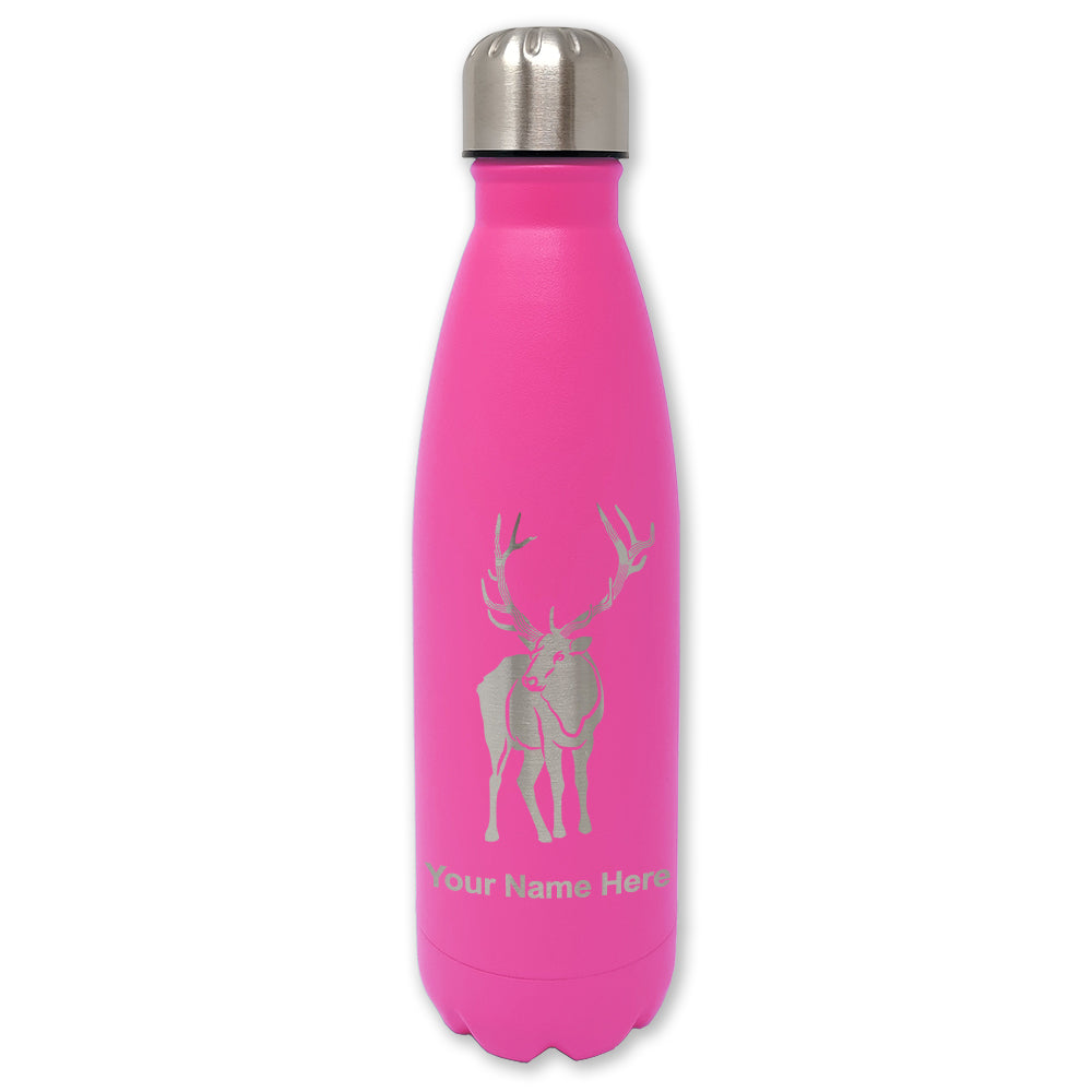 LaserGram Double Wall Water Bottle, Elk, Personalized Engraving Included
