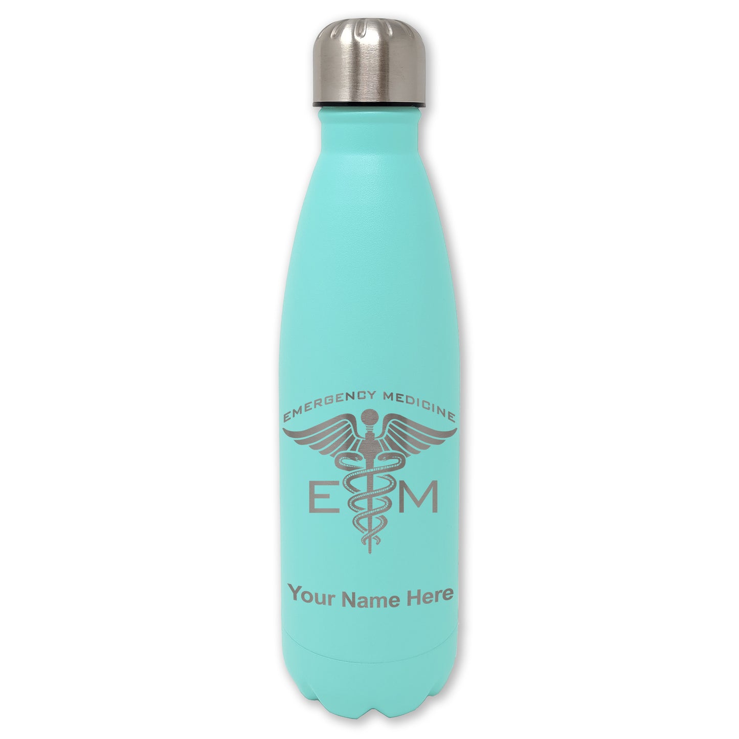 LaserGram Double Wall Water Bottle, Emergency Medicine, Personalized Engraving Included