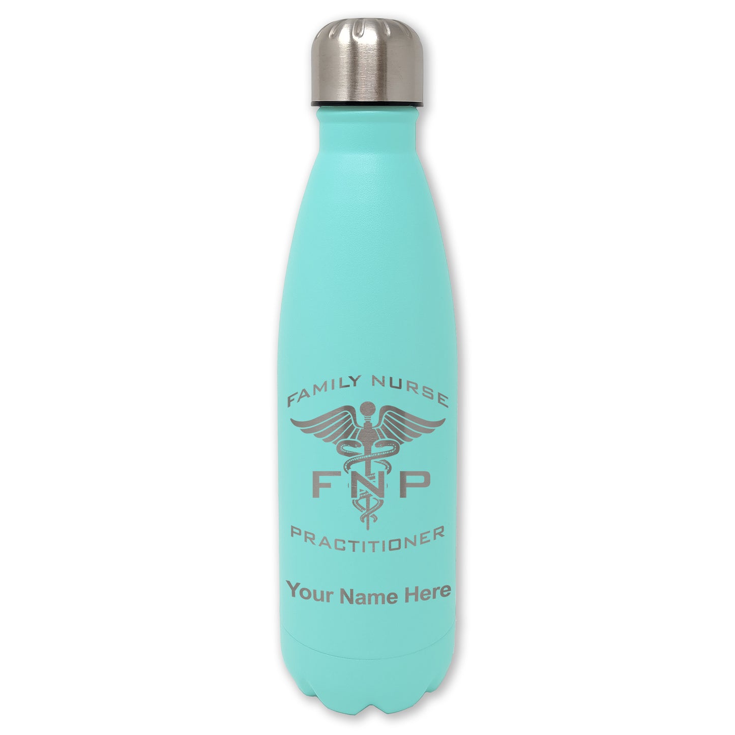 LaserGram Double Wall Water Bottle, FNP Family Nurse Practitioner, Personalized Engraving Included