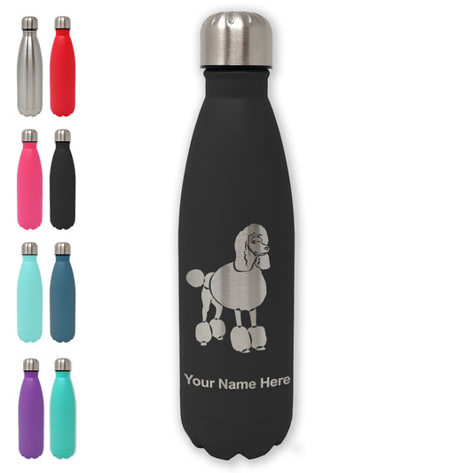 LaserGram Double Wall Water Bottle, French Poodle Dog, Personalized Engraving Included