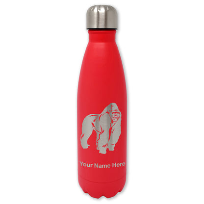 LaserGram Double Wall Water Bottle, Gorilla, Personalized Engraving Included