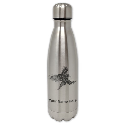 LaserGram Double Wall Water Bottle, Hawk, Personalized Engraving Included