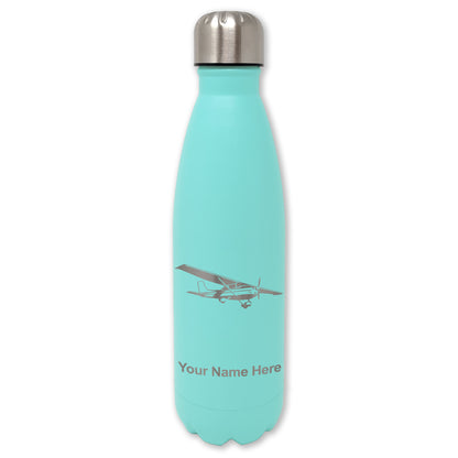 LaserGram Double Wall Water Bottle, High Wing Airplane, Personalized Engraving Included