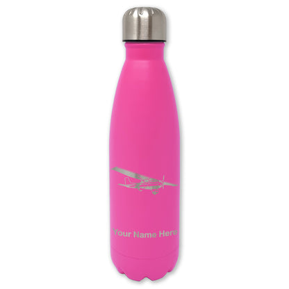 LaserGram Double Wall Water Bottle, High Wing Airplane, Personalized Engraving Included