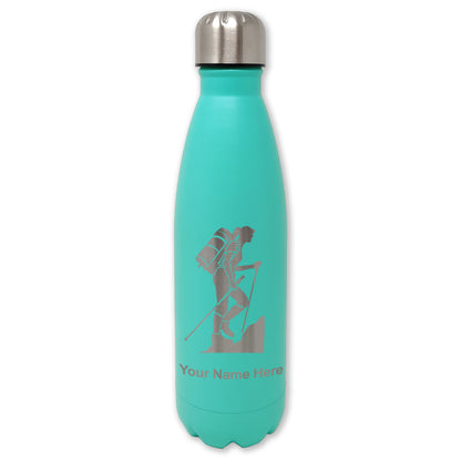 LaserGram Double Wall Water Bottle, Hiker Woman, Personalized Engraving Included