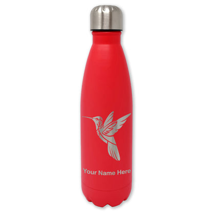 LaserGram Double Wall Water Bottle, Hummingbird, Personalized Engraving Included