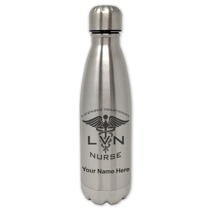 LaserGram Double Wall Water Bottle, LVN Licensed Vocational Nurse, Personalized Engraving Included