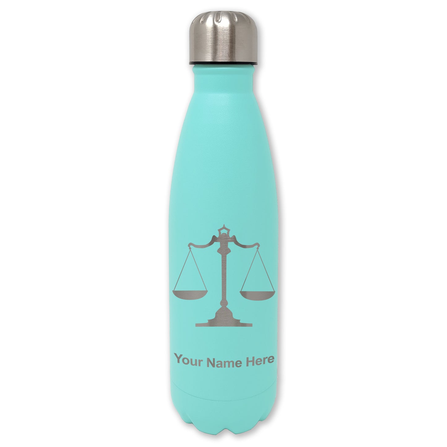 LaserGram Double Wall Water Bottle, Law Scale, Personalized Engraving Included
