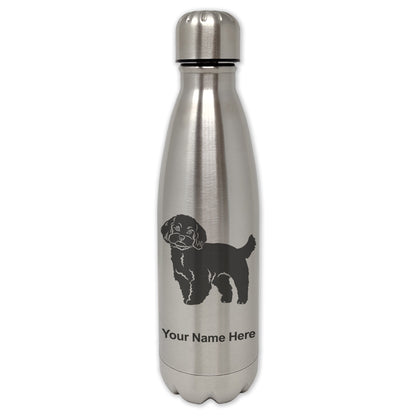 LaserGram Double Wall Water Bottle, Maltese Dog, Personalized Engraving Included