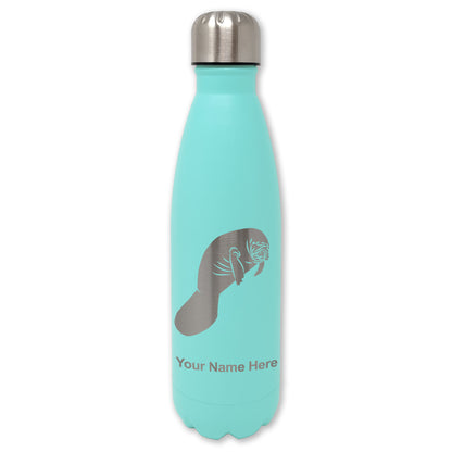 LaserGram Double Wall Water Bottle, Manatee, Personalized Engraving Included