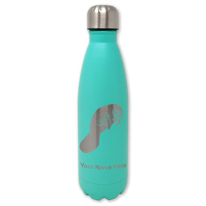 LaserGram Double Wall Water Bottle, Manatee, Personalized Engraving Included