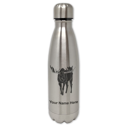 LaserGram Double Wall Water Bottle, Moose, Personalized Engraving Included