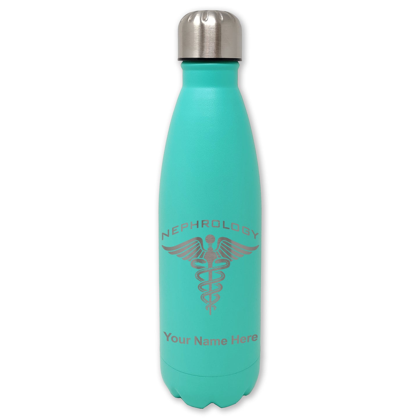 LaserGram Double Wall Water Bottle, Nephrology, Personalized Engraving Included