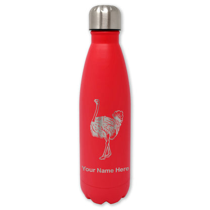 LaserGram Double Wall Water Bottle, Ostrich, Personalized Engraving Included