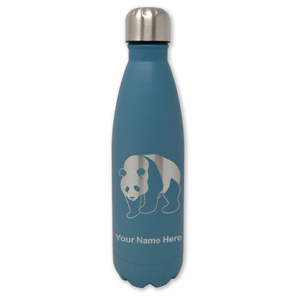 LaserGram Double Wall Water Bottle, Panda Bear, Personalized Engraving Included