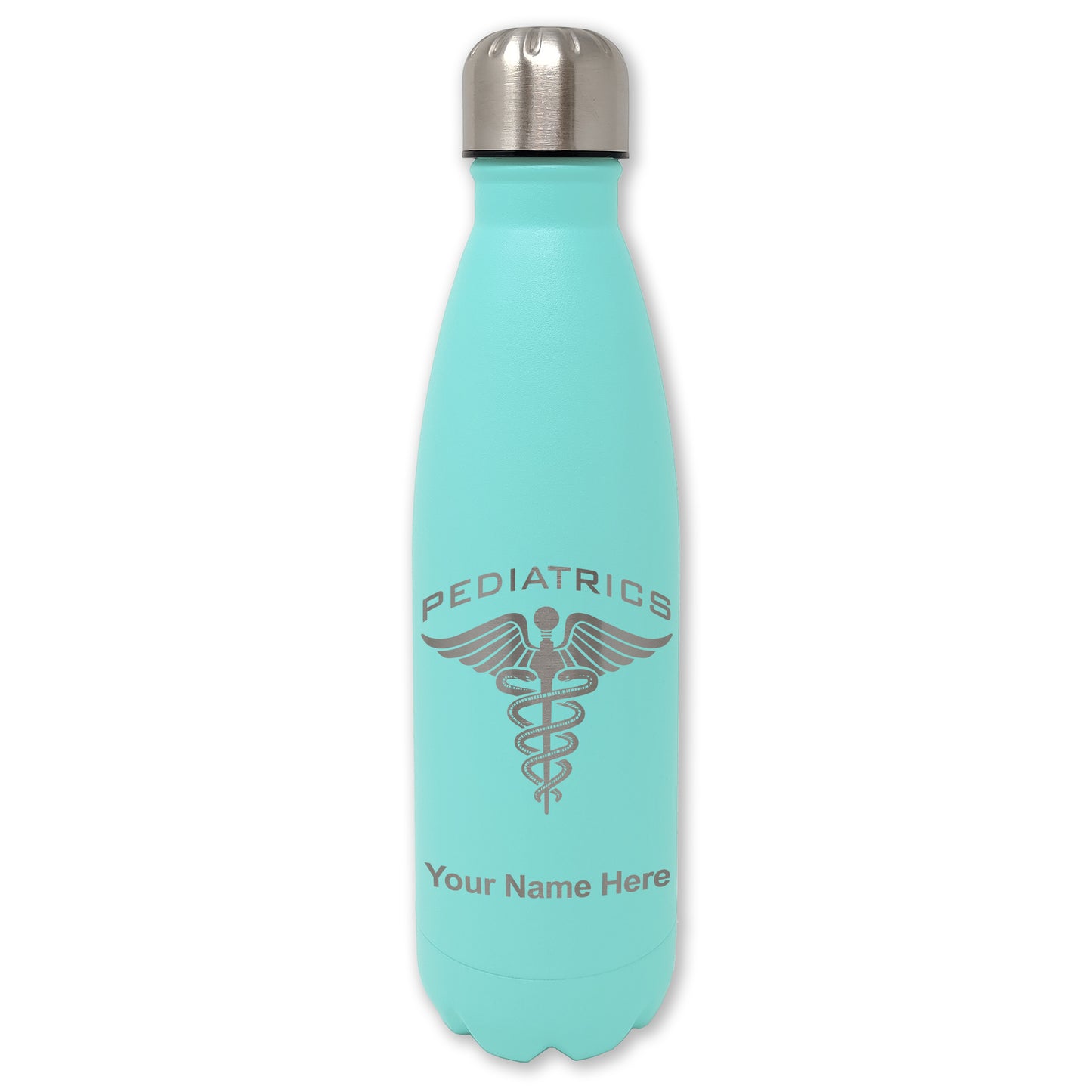 LaserGram Double Wall Water Bottle, Pediatrics, Personalized Engraving Included
