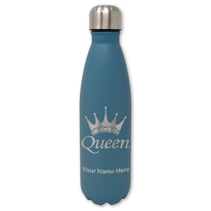 LaserGram Double Wall Water Bottle, Queen Crown, Personalized Engraving Included