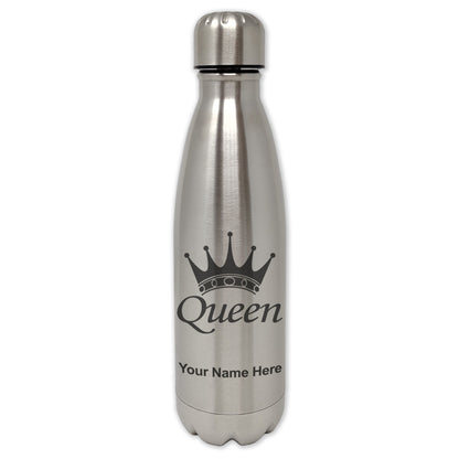 LaserGram Double Wall Water Bottle, Queen Crown, Personalized Engraving Included