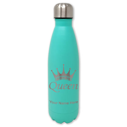 LaserGram Double Wall Water Bottle, Queen Crown, Personalized Engraving Included