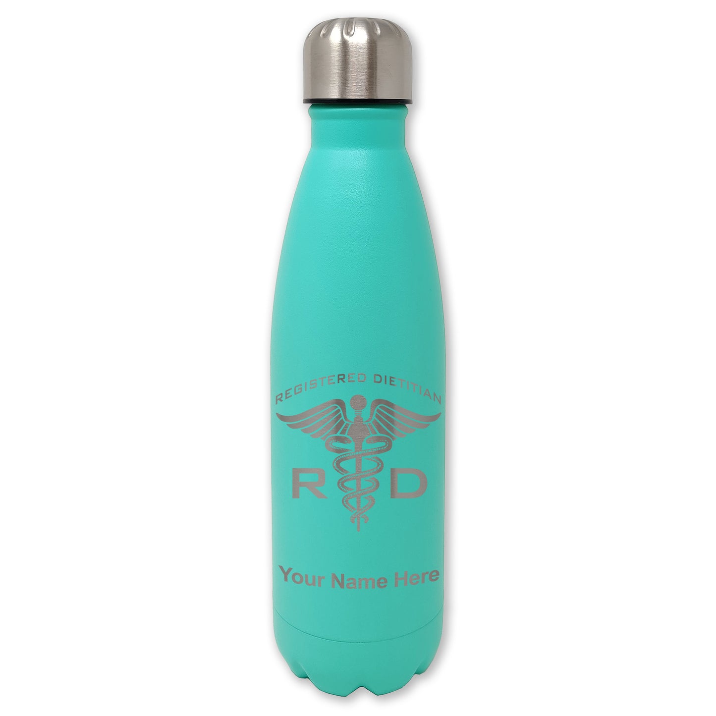 LaserGram Double Wall Water Bottle, RD Registered Dietitian, Personalized Engraving Included