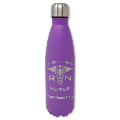 LaserGram Double Wall Water Bottle, RN Registered Nurse, Personalized Engraving Included