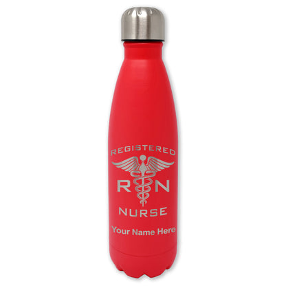LaserGram Double Wall Water Bottle, RN Registered Nurse, Personalized Engraving Included