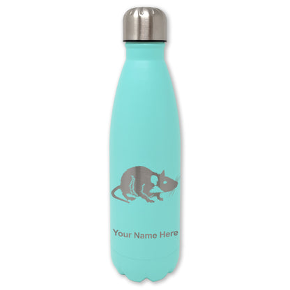 LaserGram Double Wall Water Bottle, Rat, Personalized Engraving Included