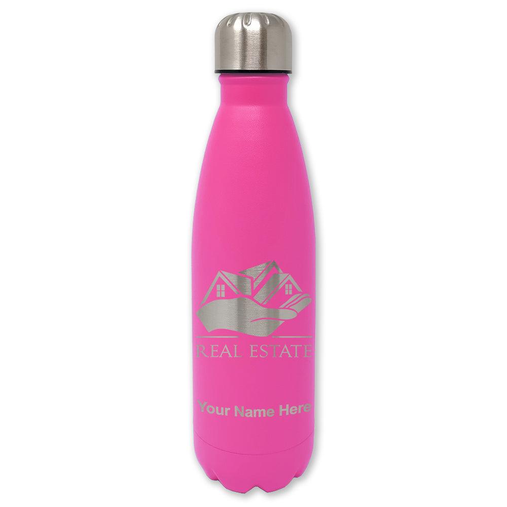 LaserGram Double Wall Water Bottle, Real Estate, Personalized Engraving Included