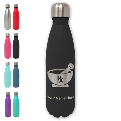 LaserGram Double Wall Water Bottle, Rx Pharmacy Symbol, Personalized Engraving Included