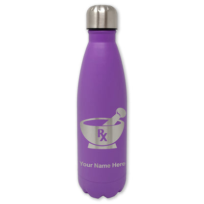 LaserGram Double Wall Water Bottle, Rx Pharmacy Symbol, Personalized Engraving Included