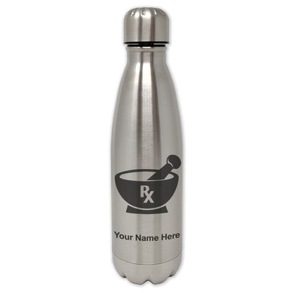 LaserGram Double Wall Water Bottle, Rx Pharmacy Symbol, Personalized Engraving Included